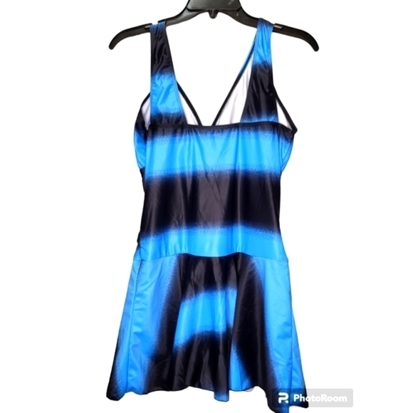 Coskaka NWT One piece swimsuit dress Large control tummy panel comfortable New - Picture 8 of 16